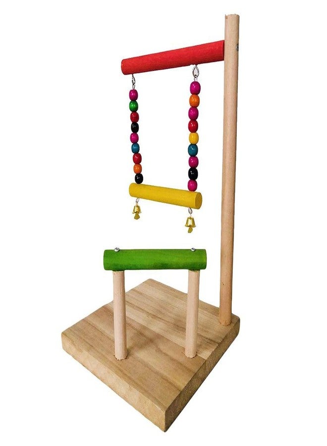 Western Era 2 Floor Cage Gym, Exercise Stand with Natural Wood Playful Bird Stand, Bird Toy (Small Birds) - Image 5